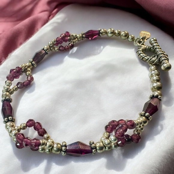 Sterling Silver Amethyst Toggle Bracelet - Picture 2 of 8